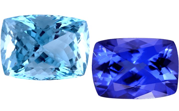 Tanzanite vs Aquamarine_1 Tanzanite vs Aquamarine: Majestic Supreme Blue Comparison Tanzanite vs Aquamarine_1