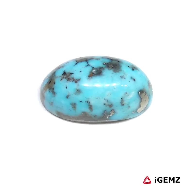 iGemz32570.1 13.2 ct Persian Turquoise with Pyrite - iGemz32570