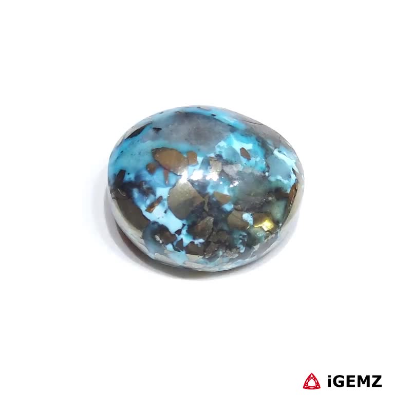 iGemz32574.1 20.16 ct Persian Turquoise with Pyrite - iGemz32574