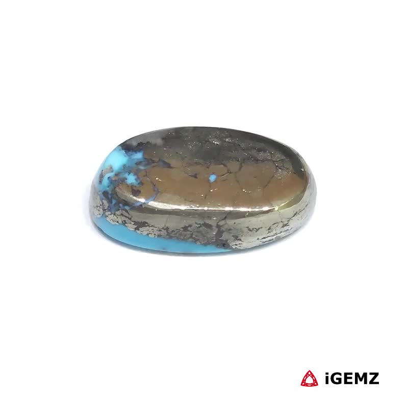 iGemz32575.1 14.7 ct Persian Turquoise with Pyrite - iGemz32575