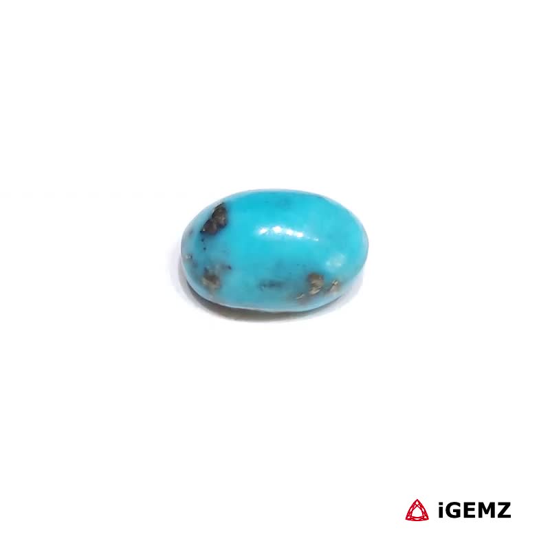 iGemz32589.1 4.4 ct Persian Turquoise with Pyrite - iGemz32589