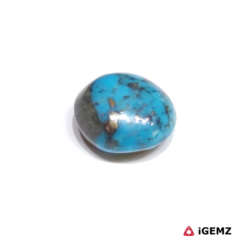 iGemz32592.1 9.17 ct Persian Turquoise with Pyrite - iGemz32592