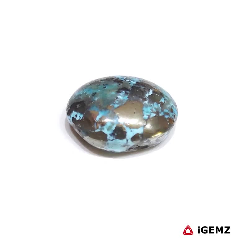 iGemz32594.1 12 ct Persian Turquoise with Pyrite - iGemz32594
