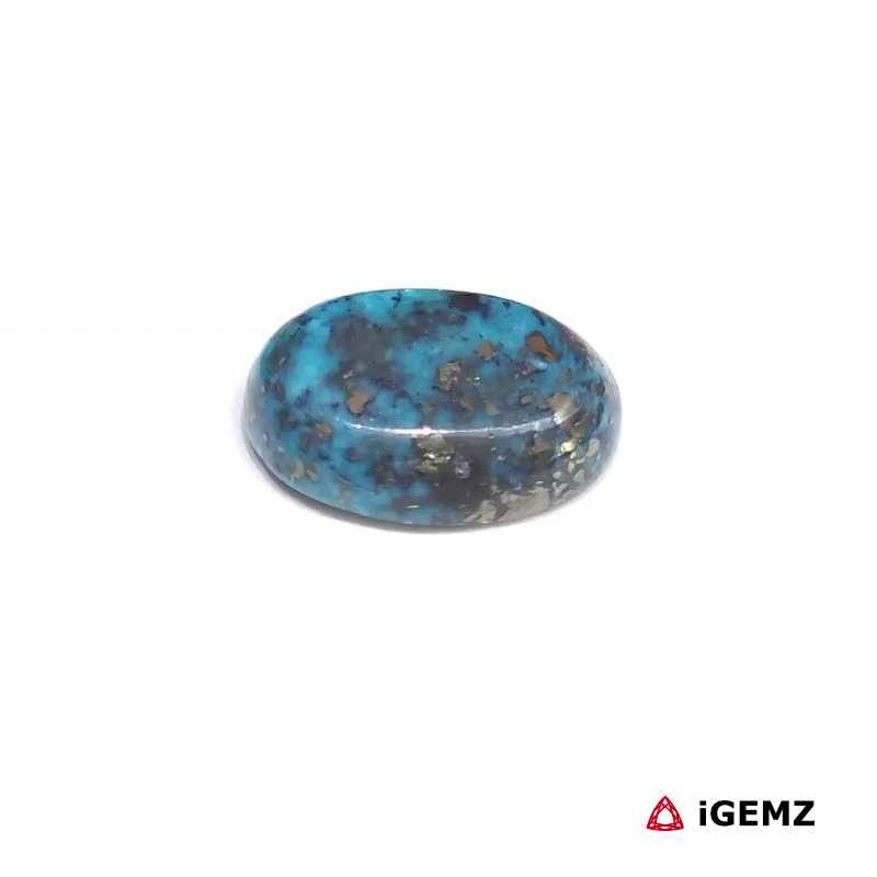 iGemz32596.1 6.18 ct Persian Turquoise with Pyrite - iGemz32596