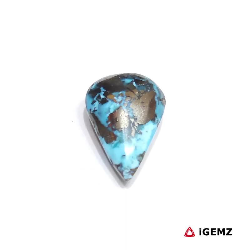 iGemz32610.1 9.88 ct Persian Turquoise with Pyrite - iGemz32610