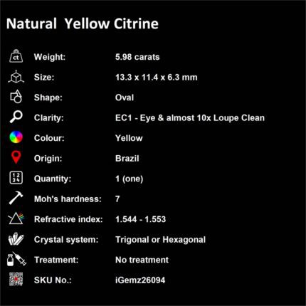 5.98 ct Yellow Citrine - iGemz26094 gemstone for sale at igemz.co.za