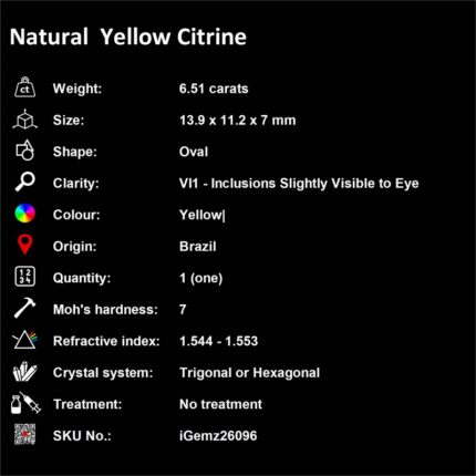 6.51 ct Yellow Citrine - iGemz26096 gemstone for sale at igemz.co.za