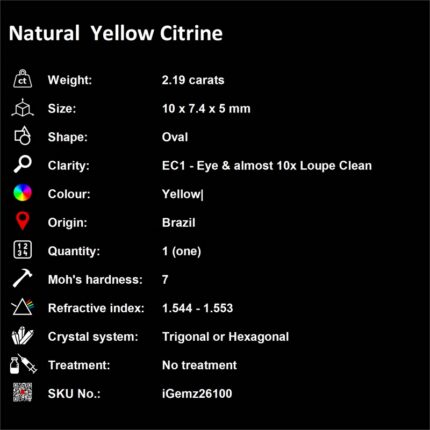2.19 ct Yellow Citrine - iGemz26100 gemstone for sale at igemz.co.za