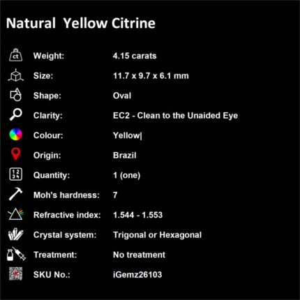 4.15 ct Yellow Citrine - iGemz26103 gemstone for sale at igemz.co.za