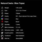 Natural Swiss Blue Topaz 7.29 ct Loose Gemstone | iGemz20565 gemstone for sale at igemz.co.za