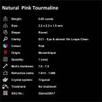 Natural Pink Tourmaline 0.08 ct Loose Gemstone | iGemz22617 gemstone for sale at igemz.co.za